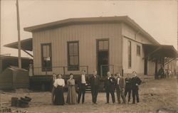 Nine People Standing In Front of a Building Business & Company Photos Postcard Postcard Postcard