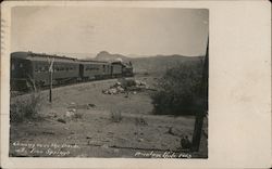 Train coming over the Divide Iron Springs, AZ Postcard Postcard Postcard