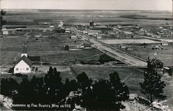 Panorama in 1913 Pine Bluffs, WY Sanborn Postcard Postcard Postcard
