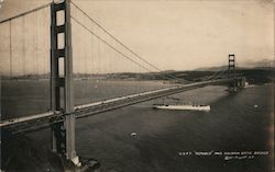 U.S.A.T. "Republic" and Golden Gate Bridge San Francisco, CA Postcard Postcard Postcard