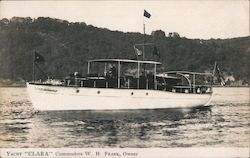 Yacht 'Clara' - Commodore W.H. Frank, Owner Postcard