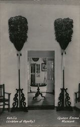 Kahilis (Emblem of Royalty), Queen Emma Museum Postcard