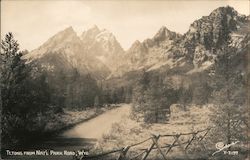 Tetons from Nat'l Park Road Wyoming Grand Teton National Park Postcard Postcard Postcard