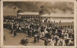 Large Gathering of People at Docks Postcard