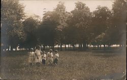 Five Children Standing in a Field Postcard Postcard Postcard
