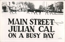 Main Street on a Busy Day - Cattle Crossing Postcard