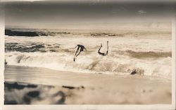 Diving Into Ocean Surf Postcard