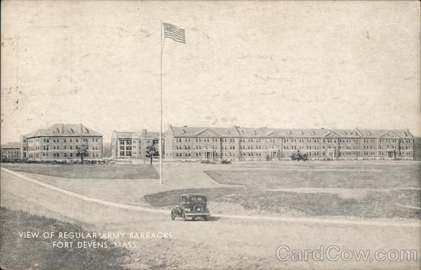 View of Regular Army Barracks Fort Devens Massachusetts