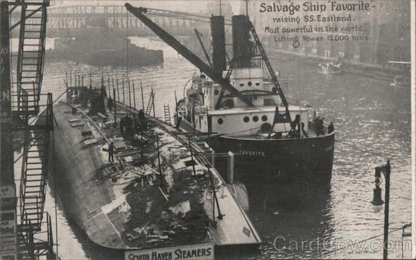 Salvage Ship Favorite Raising S.S. Eastland Chicago Illinois