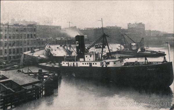 The Eastland in process of being righted to an even keel Chicago Illinois