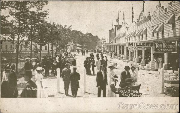 Street Scene, Expo. Park. Miller's Meals at all Hours, Tom Keene Cigar Los Angeles California