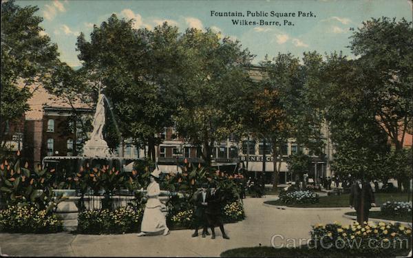 Fountain, Public Square Park Wilkes-Barre Pennsylvania