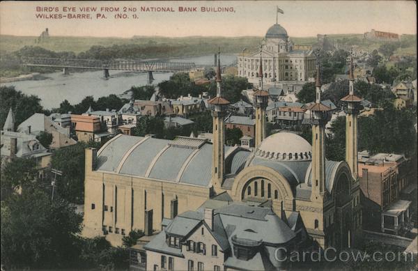 Bird's Eye View from 2nd National Bank Building Wilkes-Barre Pennsylvania