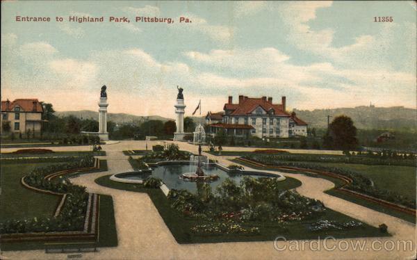 Entrance to Highland Park Pittsburgh Pennsylvania