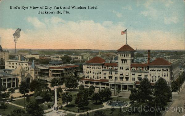 Bird's Eye View of City Park and Windsor Hotel Jacksonville Florida