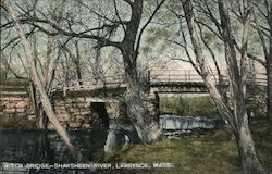 Witch Bridge - Shawsheen River Lawrence, MA Postcard Postcard Postcard