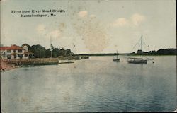 River from River Road Bridge Kennebunkport, ME Postcard Postcard Postcard