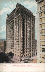 Masonic Temple. Corner of State ad Randolph Sts. The highest Building in the city. Postcard