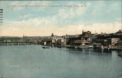 View of the Hudson River from Congress St. Bridge Troy, NY Postcard Postcard Postcard