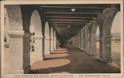 Vista Through the Arches, Santa Fe Station Postcard
