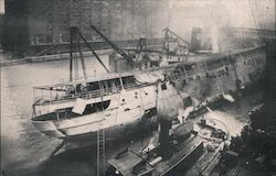 The Death Ship Eastland Once More Afloat but with the Dangerous List to Port Still in Evidence Postcard