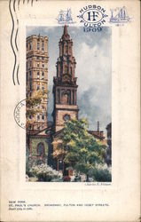 St. Paul's Church. Broadway, Fulton and Vesey Streets. Built 1764 to 1766. Postcard