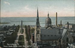 West State Street from the Capitol Postcard