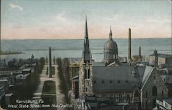 West State Street from the Capitol Harrisburg, PA Postcard Postcard Postcard