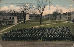 Indian School, Parade Grounds and Buildings Postcard