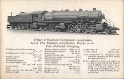 Triple Articulated Compound Locomotive Philadelphia, PA Postcard Postcard Postcard