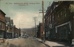 Lackawanna Street, Looking West Olyphant, PA Postcard Postcard Postcard