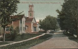 Methodist Church and Street View Postcard