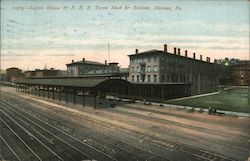 Logan House & P.R.R. Train Shed & Station Postcard