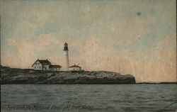 Portland Headlight from Water Postcard