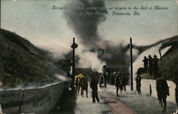 Firing the 12 inch mortar guns at targets in the Gulf of Mexico at Fort Pickens Postcard