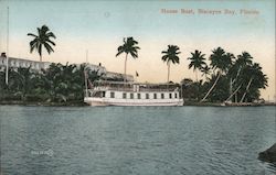 House Boat, Biscayne Bay Postcard