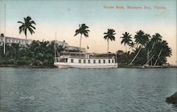 House Boat, Biscayne Bay Miami, FL Postcard Postcard Postcard