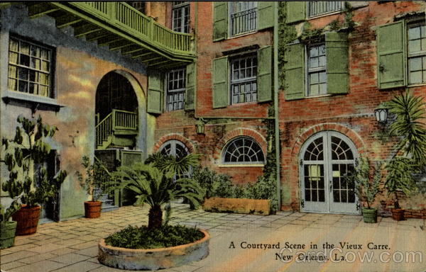 A Courtyard Scene In The Vieux Carre New Orleans Louisiana