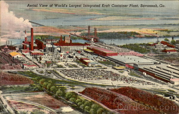 Aerial View Of World's Largest Integrated Kraft Container Plant Savannah Georgia