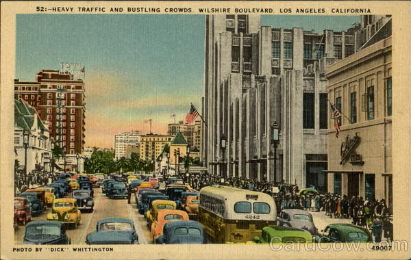 Heavy Traffic And Bustling Crowds Los Angeles California