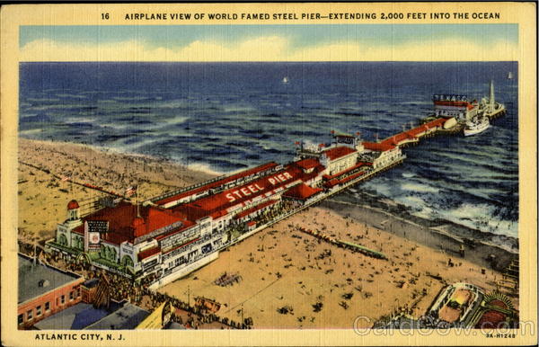 Airplane View Of World Famed Steel Pier Atlantic City New Jersey