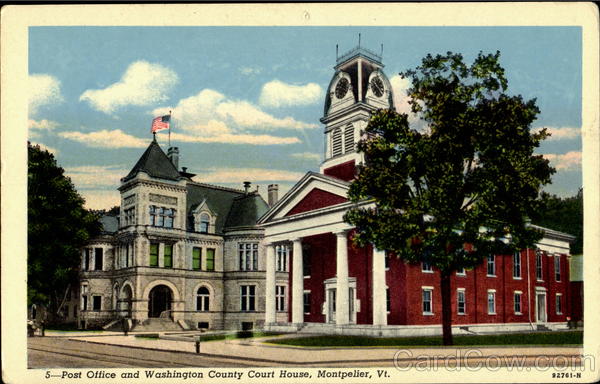 Post Office And Washington County Court House Montpelier Vermont