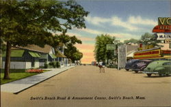 Swift's Beach Road & Amusement Center Postcard