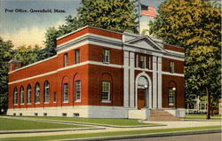 Post Office Greenfield, MA Postcard Postcard