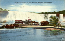 Sightseers Leaving To Visit The Falls Postcard