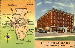 The Dunlap Hotel Jacksonville, IL Postcard Postcard