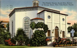 First Baptist Church, South Olive Avenue At Chicago Street Postcard