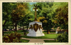 Spanish War Memorial, Davenport Park Postcard