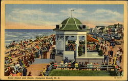 Band Stand And Beach Hampton Beach, NH Postcard Postcard