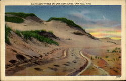 Wagon Wheels On Cape Cod Dunes Postcard